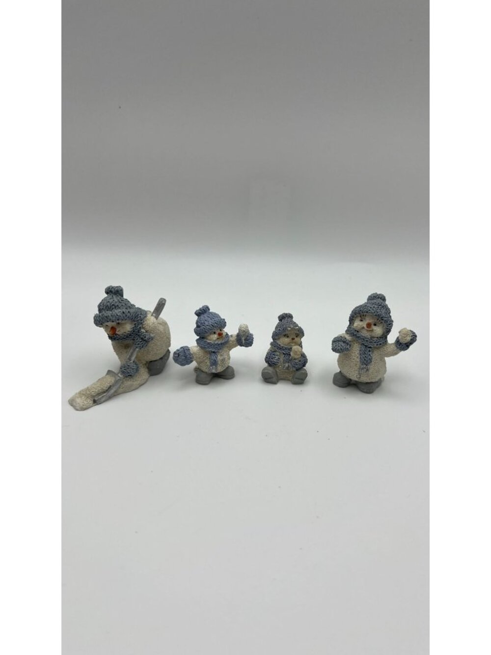 Encore Snow Buddies Miniature Snowmen Figurines Set Of 4 Winter Decor